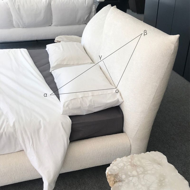 Modern standaard bed gebogen vorm gestoffeerd hoofdeinde standaard bed