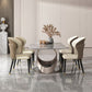 Modern Style Sintered Stone Table Dining Rectangle Table with Metal Legs for Home Use