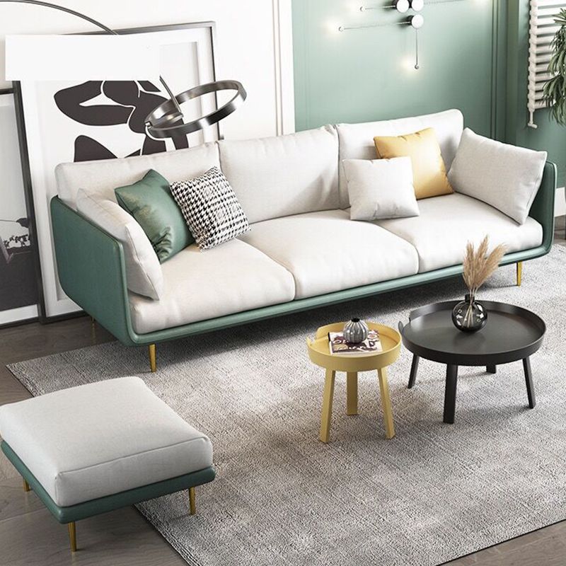 Imitated Leather Upholstered Sofa with Latex Seat Padding on Pillow Back Clearhalo 'furn' 'furn_sofas' 'Furniture' 'furniture_sofas' 'kitchen' 'kitchen_sofas' 'Living Room Furniture' 'Sofa' 'sofas' 1200x1200_fe686777-140b-446f-92b6-3f3f0d2c8042