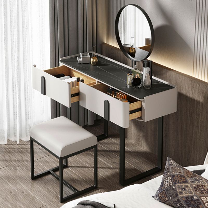 Consejo contemporáneo de tocador de piedra Tope Tope Tope con taburetes con taburetes