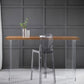Table de bar moderne en acrylique et bois, table à hauteur de bar à double piédestal pour le salon