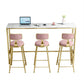 Stone Top Bar Table Traditional Luxury Rectangle Bar Table with Gold Trestle Base Clearhalo 'Bar Furniture' 'Bar Tables' 'bar_tables' 'furn' 'furn_bar_tables' 'Furniture' 'furniture_bar_tables' 'Kitchen & Dining Furniture' 1200x1200_fe69c9f3-2ba5-4f2d-b185-42b5a112ac20