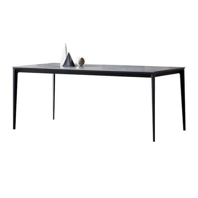 Industrial Style Sintered Stone Dining Table Aviation Aluminum Base Rectangle Table for Home Clearhalo ' dining_table' 'Dining Tables & Seating' 'Dining Tables' 'Furniture' 'furniture_dining_table' 'Kitchen & Dining Furniture' 'kitchen&dining_furn' 'kitchen' 'kitchen_dining_table' 1200x1200_fe6a89a1-12e9-432a-bc51-7732b02424e9