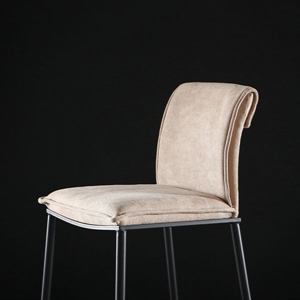 Upholstered Modern Counter Bar Stool Armless Backrest Bar Stool with Metal Base Clearhalo 'Bar Furniture' 'Bar Stools' 'bar_stools' 'furn' 'furn_bar_stools' 'furniture_bar_stools' 'Kitchen & Dining Furniture' 'kitchen&dining_furn' 'kitchen' 'kitchen_furn' Furniture' 1200x1200_fe6ad0eb-13c1-40a7-9e73-0df5665c7d42
