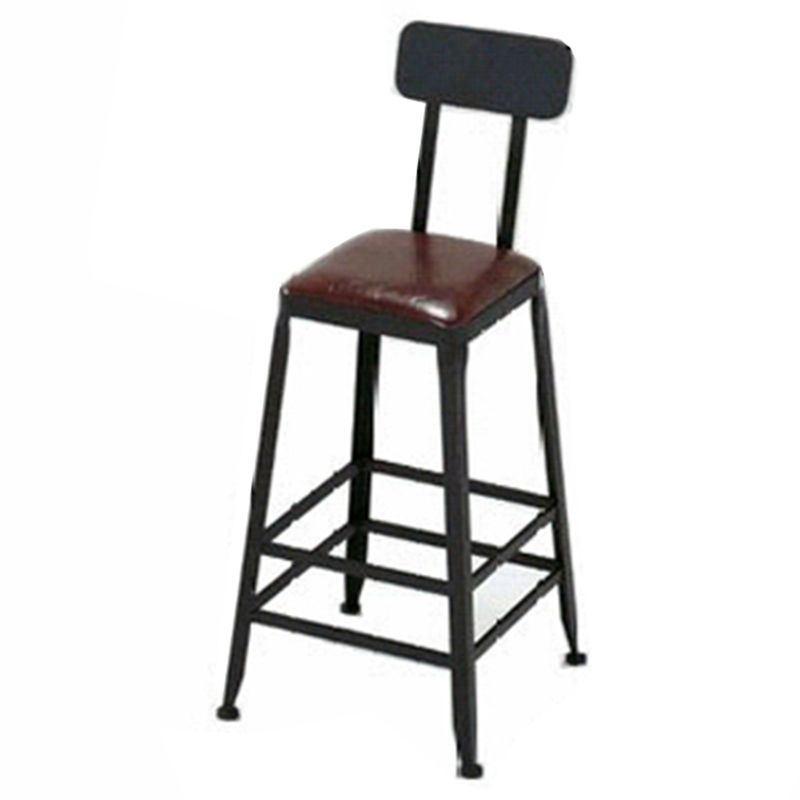 Armless Dining Stools Contemporary Bar Stools with Black Metal Base