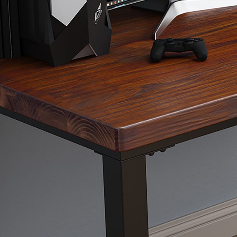 Industrial Rectangular Home Office Desk Solid Wood Writing Desk with Metal Legs Clearhalo 'furn' 'furn_office_desk' 'Furniture' 'Office Desks' 'Office Furniture' 'office_desk' 1200x1200_fe6b0abc-7100-428a-b96f-bcd9fceece6f