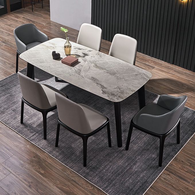 Modern Ash Wood Dinette Set 1/2/4/5/7 Pieces Dining Table Set with Grey Sintered Stone Top Clearhalo 'Dining Room Sets' 'Dining Tables & Seating' 'dining_room_set' 'furn' 'furn_dining_room_set' 'Furniture' 'furniture_dining_room_set' 'Kitchen & Dining Furniture' 1200x1200_fe6c5398-1cc9-46e5-ab42-9268909ee334