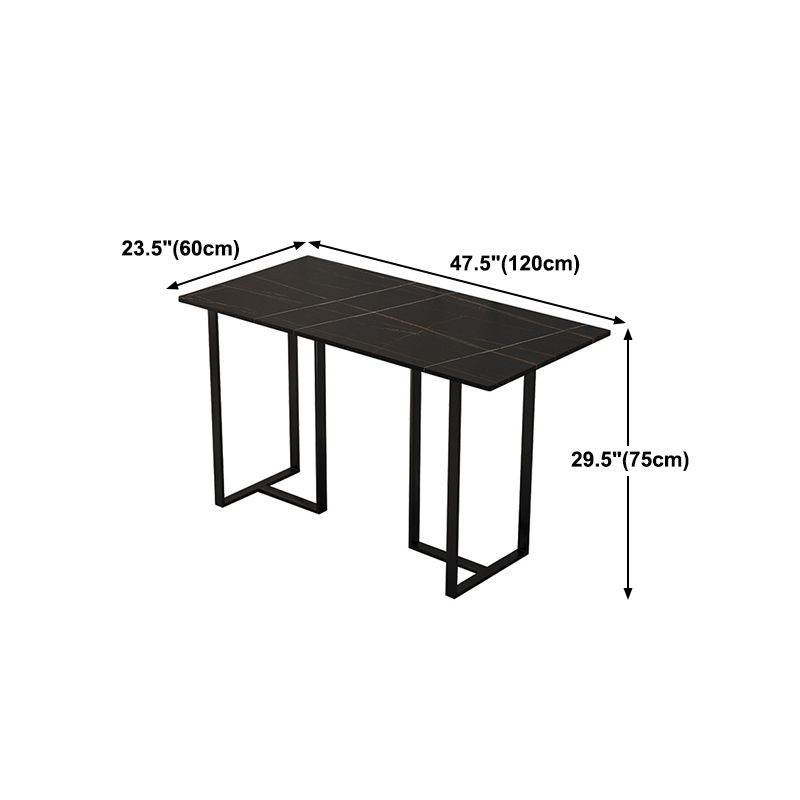 Industrial Iron Dining Table Stone Dining Furniture with Metal Base Clearhalo 'Dining Tables & Seating' 'Dining Tables' 'dining_table' 'furn' 'furn_dining_table' 'Furniture' 'Kitchen & Dining Furniture' 1200x1200_fe6dc4ae-d7c3-457d-988f-2e859db85186