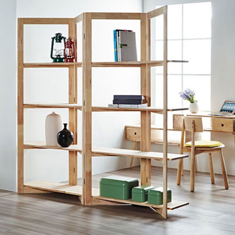 Open Back Folding Bookshelf Wood Contemporary Bookcase for Home Clearhalo 'Bookcases' 'furn' 'furn_bookcases' 'Furniture' 'Office Furniture' 1200x1200_fe6e757f-6a3b-486b-a515-9ca696aec1cd