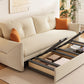 Divano scandinavo largo 35 "divano per dormiente bianco futon con archiviazione