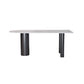 Stone Top Dining Table Traditional Luxury Table with 3 Legs in Black