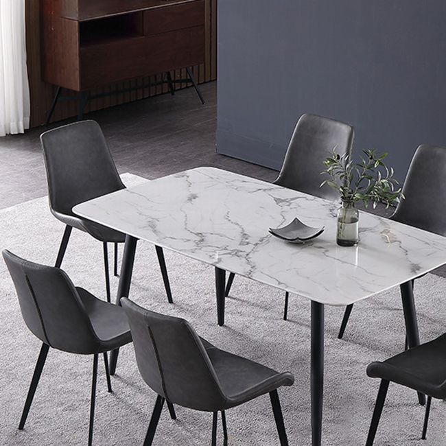 Modern Style Sintered Stone Rectangle Table Set 1/2/5/7 Pieces Dining Set Clearhalo 'Dining Room Sets' 'Dining Tables & Seating' 'dining_room_set' 'furn' 'furn_dining_room_set' 'Furniture' 'Kitchen & Dining Furniture' 1200x1200_fe702e51-44e1-4c17-9d57-5b5e754e79ce