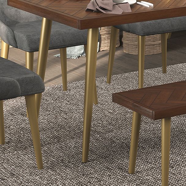 Luxury Style Solid Wood Dining Table 4 Legs Base Rectangle Table for Home Clearhalo ' dining_table' 'Dining Tables & Seating' 'Dining Tables' 'furn' 'furn_dining_table' 'Furniture' 'furniture_dining_table' 'Kitchen & Dining Furniture' 'kitchen&dining_furn' 'kitchen' 'kitchen_dining_table' 1200x1200_fe7177ae-51a8-47bb-9e20-aad28cb3b5f7