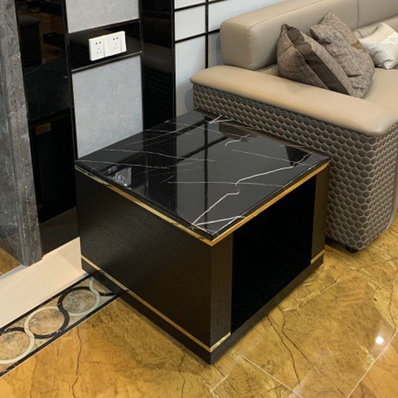 Tavolo da fascia alta in pietra quadrata Glam Frame divano tavolo da estremità laterale per soggiorno