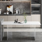 Modern Style Dining Table Rectangle Sintered Stone Dining Table with Acrylic Base Clearhalo ' dining_table' 'Dining Tables & Seating' 'Dining Tables' 'furn' 'furn_dining_table' 'Furniture' 'furniture_dining_table' 'Kitchen & Dining Furniture' 'kitchen&dining_furn' 'kitchen' 'kitchen_dining_table' 1200x1200_fe721a64-b81a-4786-a3b4-4fdbbca10d26