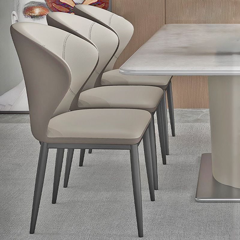 Contemporary Dining Chairs Armless Dining Chairs with Metal Legs for Kitchen Clearhalo 'Dining Chairs' 'Dining Tables & Seating' 'dining_chair' 'furn' 'furn_dining_chair' 'Furniture' 'Kitchen & Dining Furniture' 1200x1200_fe721ede-a87c-45a0-b622-e4d03005a3f1