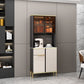 Porte di vetro in pietra di credenza in stile glam Credenza a buffet con armadi e cassetti