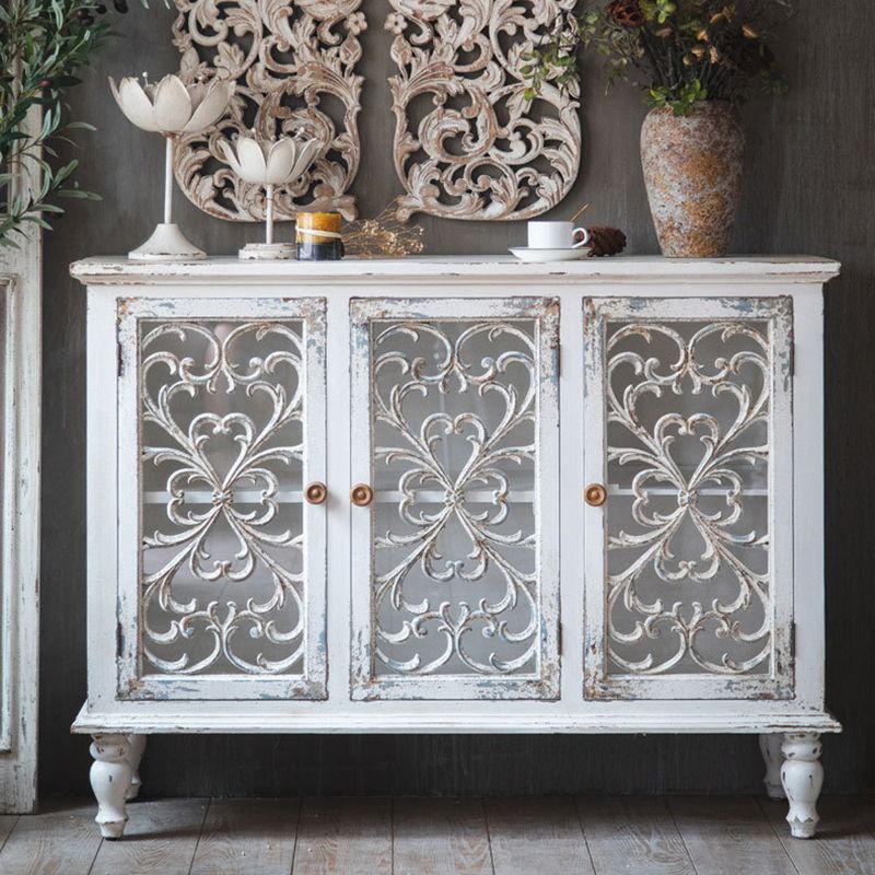 Tradizionale in legno in legno massiccio Porte in vetro armadio con le porte con porte