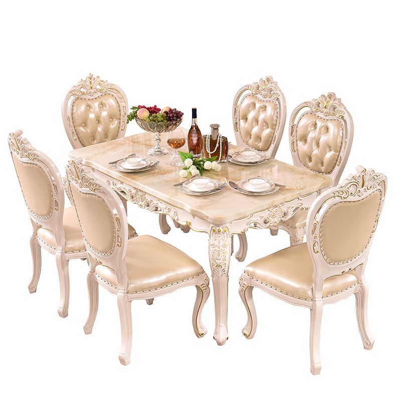 Solid Wood Base Dining Collection Rectangle Dining Table for Home Clearhalo ' dining_table' 'Dining Tables & Seating' 'Dining Tables' 'furn' 'furn_dining_table' 'Furniture' 'furniture_dining_table' 'Kitchen & Dining Furniture' 'kitchen&dining_furn' 'kitchen' 'kitchen_dining_table' 1200x1200_fe752180-b3d4-4162-8ca1-9fe012fe47bb