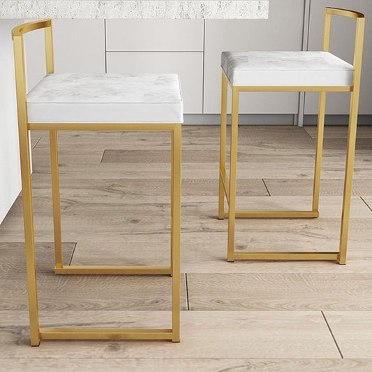 Glam Footrest Upholstered Bar Stool Matte Finish Home Low Back Stool Clearhalo 'Bar Furniture' 'Bar Stools' 'bar_stools' 'furn' 'furn_bar_stools' 'Furniture' 'furniture_bar_stools' 'Kitchen & Dining Furniture' 1200x1200_fe755119-9675-46e6-ac32-adc9909c41ec