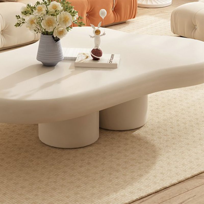 Table basse ou table de cocktail en bois moderne, 4 pieds, table basse ou d'appoint, blanche