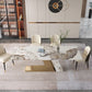 Traditional Luxury Rectangle Home Furniture Stone Double Pedestal Table