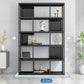 Modern Steel Bookcase Rectangular Shelves 71"H X 12" W Bookshelf for Office Clearhalo 'Bookcases' 'furn' 'furn_bookcases' 'Furniture' 'Office Furniture' 1200x1200_fe7a36a7-b548-418e-965e-7110eee3d820