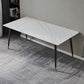 Rectangle Traditional Luxury Table Sintered Stone Table with 4 Black Legs Clearhalo ' dining_table' 'Dining Tables & Seating' 'Dining Tables' 'furn' 'furn_dining_table' 'Furniture' 'furniture_dining_table' 'Kitchen & Dining Furniture' 'kitchen&dining_furn' 'kitchen' 'kitchen_dining_table' 1200x1200_fe7bc040-ba27-4b56-9c09-d1171bcaf9c1