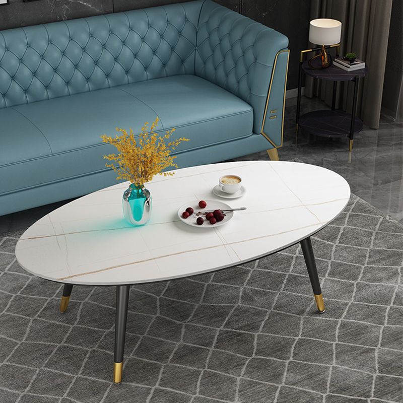 Elliptical Stone Top Cocktail Table 4 Legs 1 Single Coffee Table Clearhalo 'Coffee & Accent Tables' 'Coffee Tables' 'coffee_tables' 'furn' 'furn_coffee_tables' 'Furniture' 'Living Room Furniture' 1200x1200_fe7d3dd0-5dd6-4cc4-91b7-ba0597f01d1a
