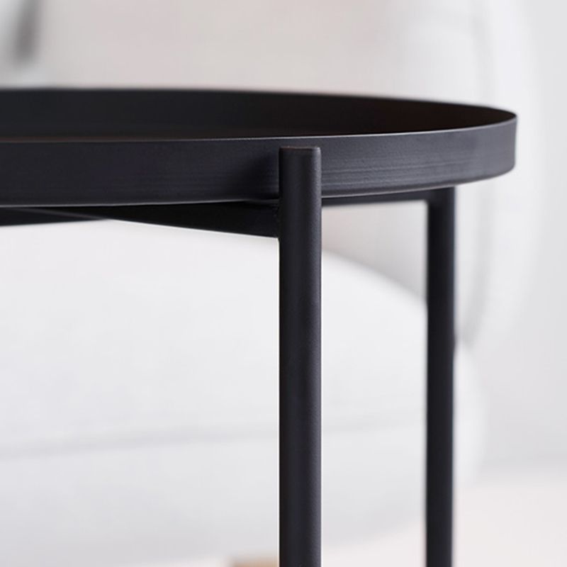 Cross Legs Tray Top Coffee Table Round Metallic Cocktail Table Clearhalo 'Coffee & Accent Tables' 'Coffee Tables' 'coffee_tables' 'furn' 'furn_coffee_tables' 'Furniture' 'Living Room Furniture' 1200x1200_fe7ea15a-29f5-4ad6-a1e4-5fc5881b5fb2