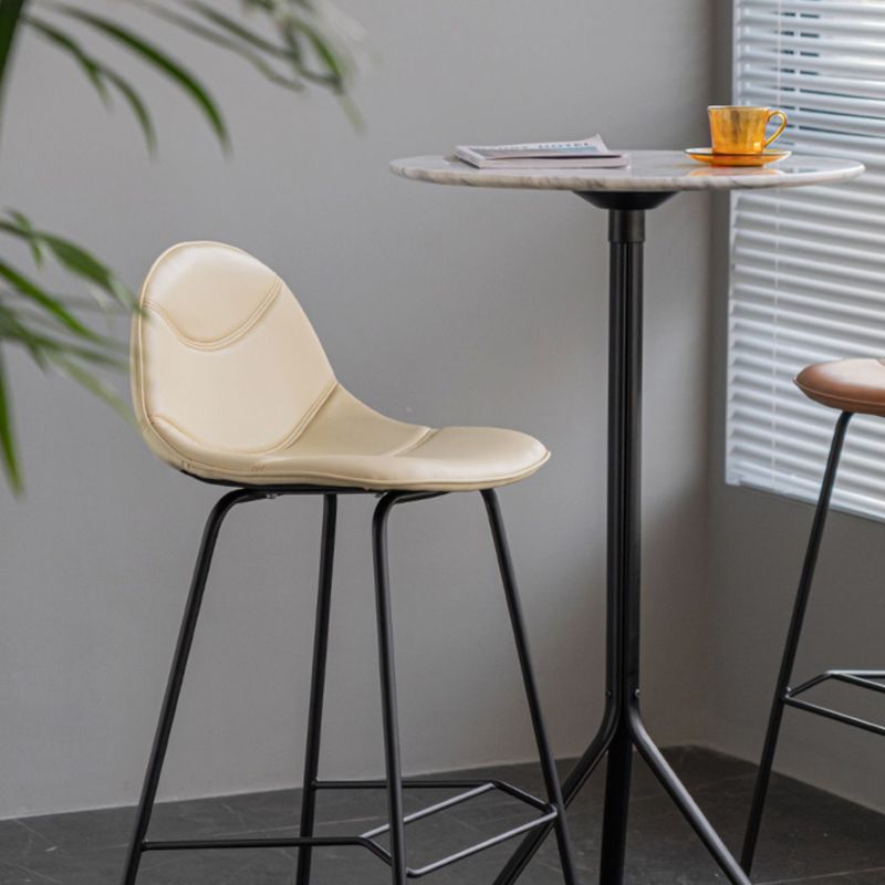 Scandinavian Style Metal Barstool Faux Leather Counter Stool with 4 Legs Clearhalo 'Bar Furniture' 'Bar Stools' 'bar_stools' 'furn' 'furn_bar_stools' 'Furniture' 'Kitchen & Dining Furniture' 1200x1200_fe7ef27e-91e6-4fea-9acb-a90f42bfe947
