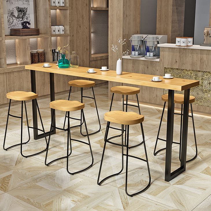 Rechthoek bovenste balk Tabel 42-inch hoogte industriële stijl houten balktafel