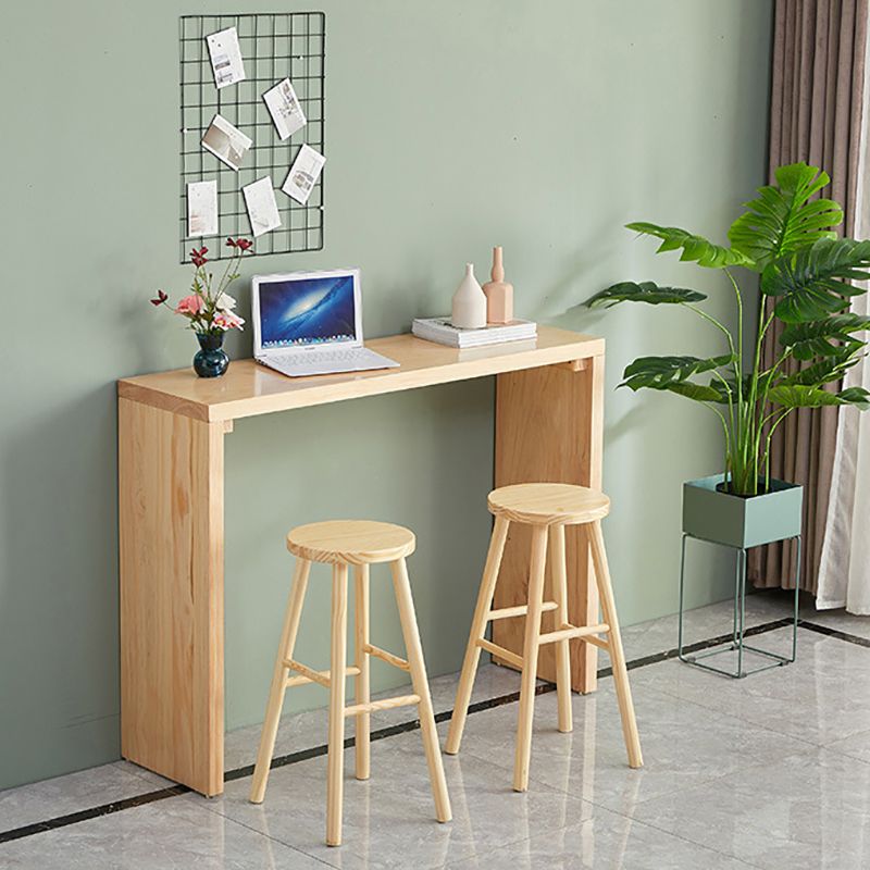 Modern Solid Wood Counter Wine Table Rectangle Fixed Table Indoor Patio Bar Table Clearhalo 'Bar Furniture' 'Bar Tables' 'bar_tables' 'furn' 'furn_bar_tables' 'Furniture' 'furniture_bar_tables' 'Kitchen & Dining Furniture' 1200x1200_fe802a70-94bf-4e1b-84f6-6a55471deaea