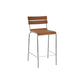 Modern Armless Backrest Counter Stool Iron Bar Stool with Wooden Seat and Pedal for Cafe