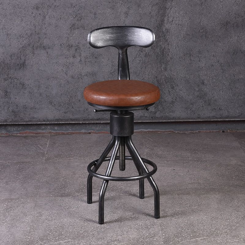 Industrial Metal Counter Height Stools Adjustable Bar Stool for Indoor Clearhalo 'Bar Furniture' 'Bar Stools' 'bar_stools' 'furn' 'furn_bar_stools' 'Furniture' 'Kitchen & Dining Furniture' 1200x1200_fe809b4d-fce6-440a-bc24-4c5eba682567