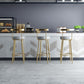 Taburete de bar de hierro con respaldo sin brazos Glam, taburete con cojín y pedal para cocina