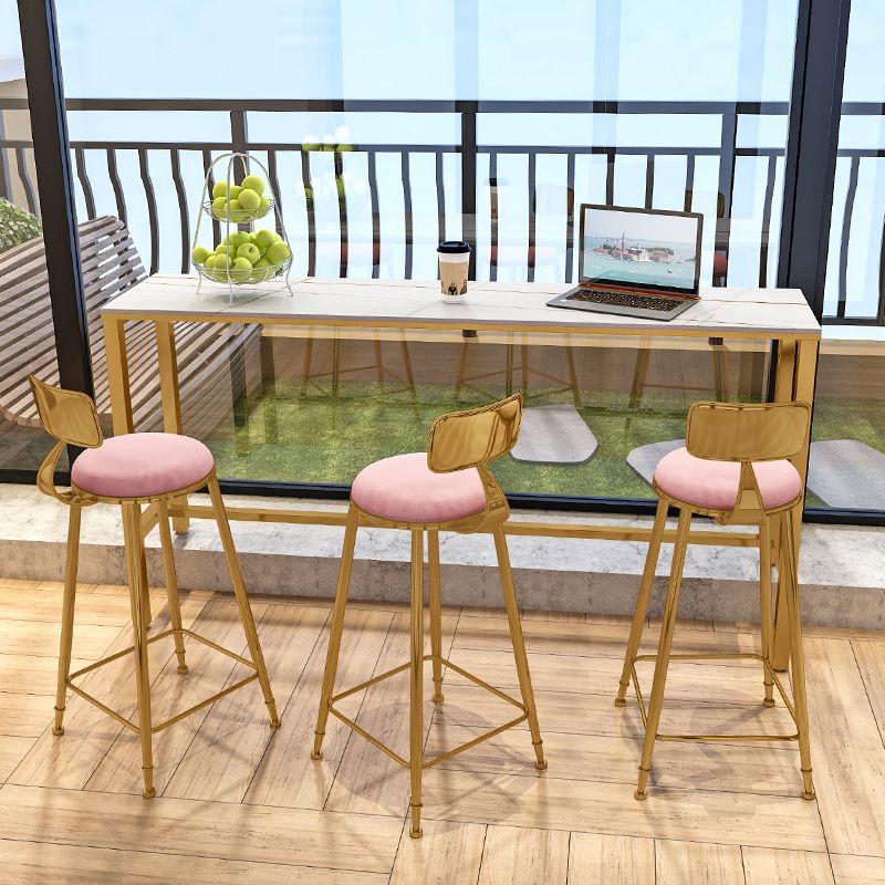 Industrial Iron Bar Table Faux Marble Rectangle Top 41.3"H Bistro Table with Footrest Clearhalo 'Bar Furniture' 'Bar Stools' 'Bar Tables' 'bar_stools' 'bar_tables' 'furn' 'furn_bar_tables' 'furniture_bar_stools' 'Kitchen & Dining Furniture' 'kitchen&dining_furn' 'kitchen' 'kitchen_furn' Furniture' 1200x1200_fe810902-ccfe-45fc-916a-d8e1e701ff92