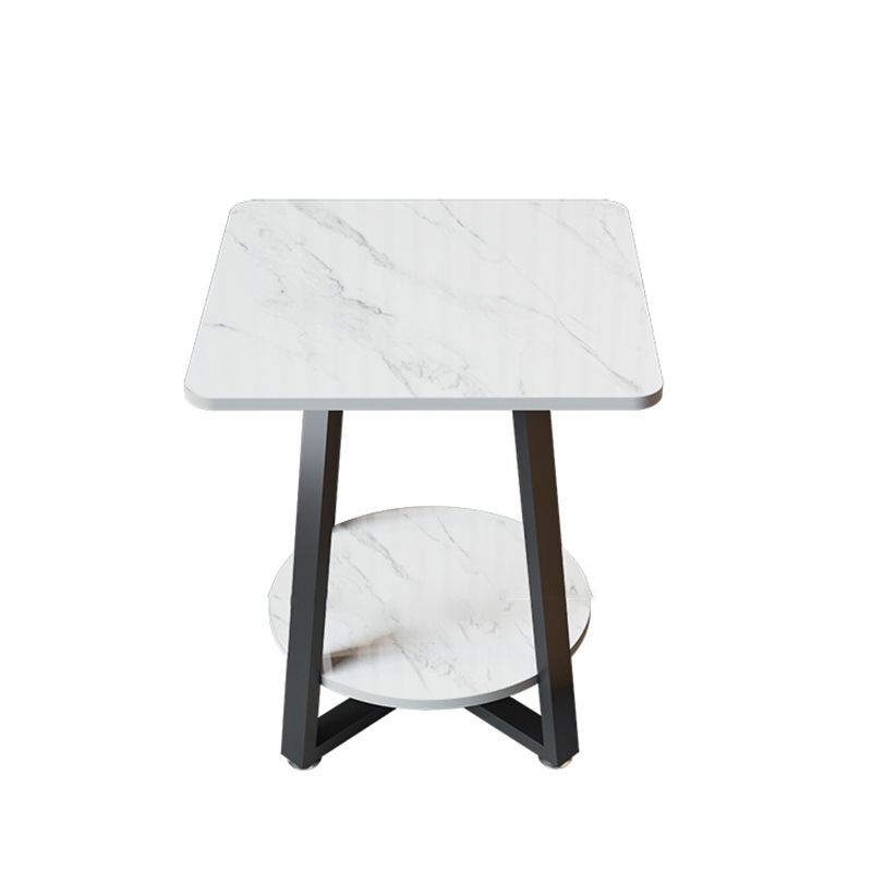 Cross Legs Square Side Table 21.65" Tall Stone End Table with Shelf Clearhalo 'Coffee & Accent Tables' 'End & Side Tables' 'end_side_table' 'end_side_tables' 'furn' 'furn_end_side_tables' 'Furniture' 'furniture_end_side_table' 'Living Room Furniture' 1200x1200_fe81bc27-6743-4abe-acd2-3350c0db9ff3