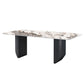 Rectangle Black Base Dining Site Table Modern Stone Double Pedestal Table Clearhalo 'Dining Tables & Seating' 'Dining Tables' 'dining_table' 'furn' 'furn_dining_table' 'Furniture' 'Kitchen & Dining Furniture' 1200x1200_fe821edc-1cd1-47c9-bfe3-52c68b7e2650