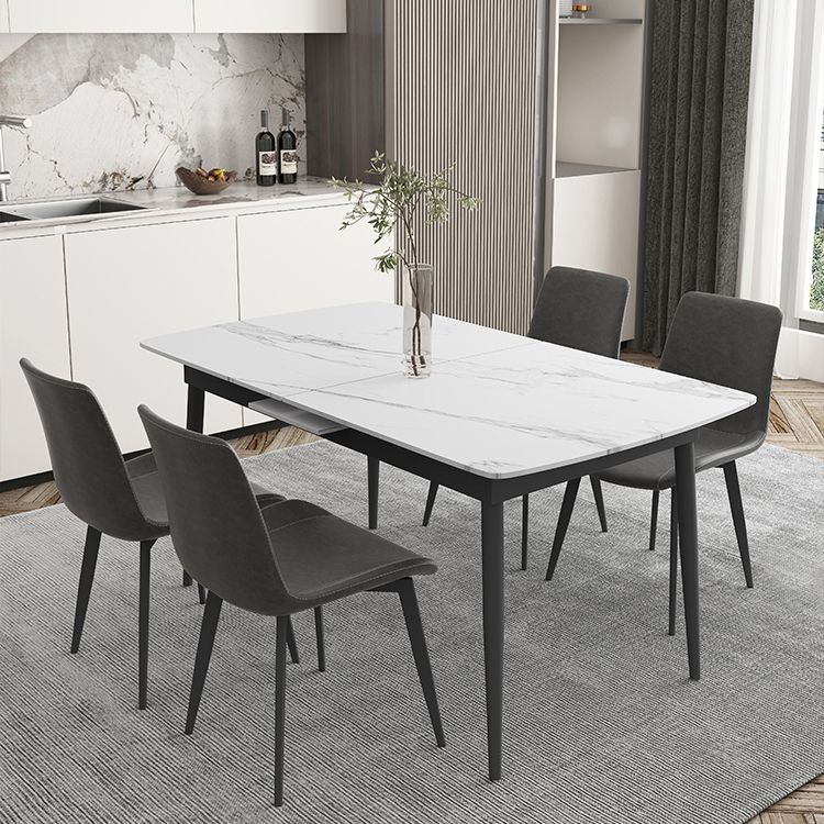 Modern Rectangle Stone Dining Table Set 1/4/5/7 Pieces Dining Set for Home Use Clearhalo 'Dining Room Sets' 'Dining Tables & Seating' 'dining_room_set' 'furn' 'furn_dining_room_set' 'Furniture' 'furniture_dining_room_set' 'Kitchen & Dining Furniture' 1200x1200_fe8330dc-ccf7-4486-9a0a-432fef78520d