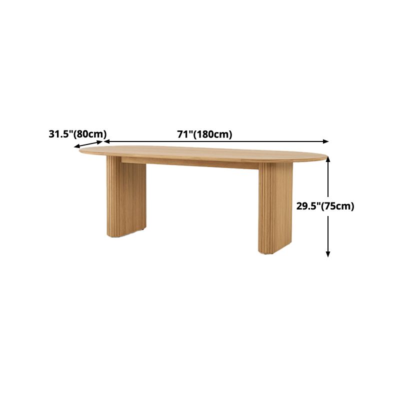 Oval Double Pedestal Modern Table Wood Color Fixed Table with Solid Wood Clearhalo ' dining_table' 'Dining Tables & Seating' 'Dining Tables' 'furn' 'furn_dining_table' 'Furniture' 'furniture_dining_table' 'Kitchen & Dining Furniture' 'kitchen&dining_furn' 'kitchen' 'kitchen_dining_table' 1200x1200_fe83a46c-09c8-43c4-b8cd-b64b7fcd19b6