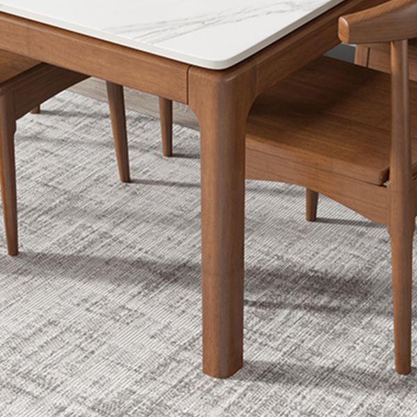 Rectangle Stone Top Dining Table Rubberwood Solid Wood 4 Legs Dining Table Clearhalo 'Dining Tables & Seating' 'Dining Tables' 'dining_table' 'furn' 'furn_dining_table' 'Furniture' 'Kitchen & Dining Furniture' 1200x1200_fe85cdcc-ba83-4345-8f60-2889573c9067