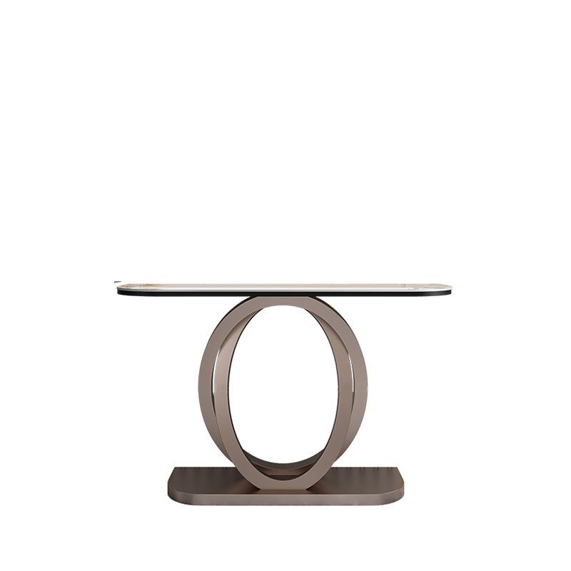 Console a mezza luna di pietra tavolo 1-scaffale 33,46 "tavolo di accento alto per sala