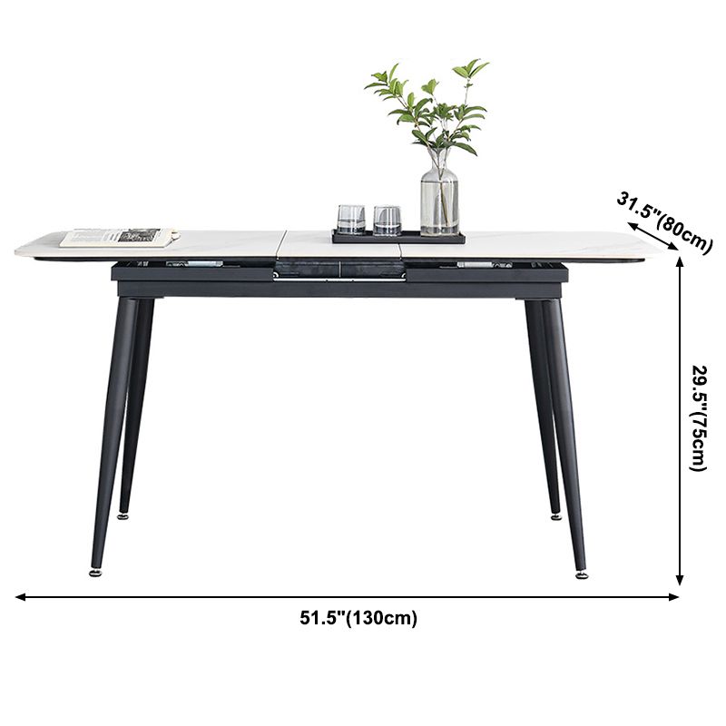4-foot Stone Dinette Table Industrial Style Rectangle Dining Table with Drop Leaf Clearhalo ' dining_table' 'Dining Tables & Seating' 'Dining Tables' 'furn' 'furn_dining_table' 'Furniture' 'furniture_dining_table' 'Kitchen & Dining Furniture' 'kitchen&dining_furn' 'kitchen' 'kitchen_dining_table' 1200x1200_fe88ae21-47be-4459-9512-1c6bfb6a6edf