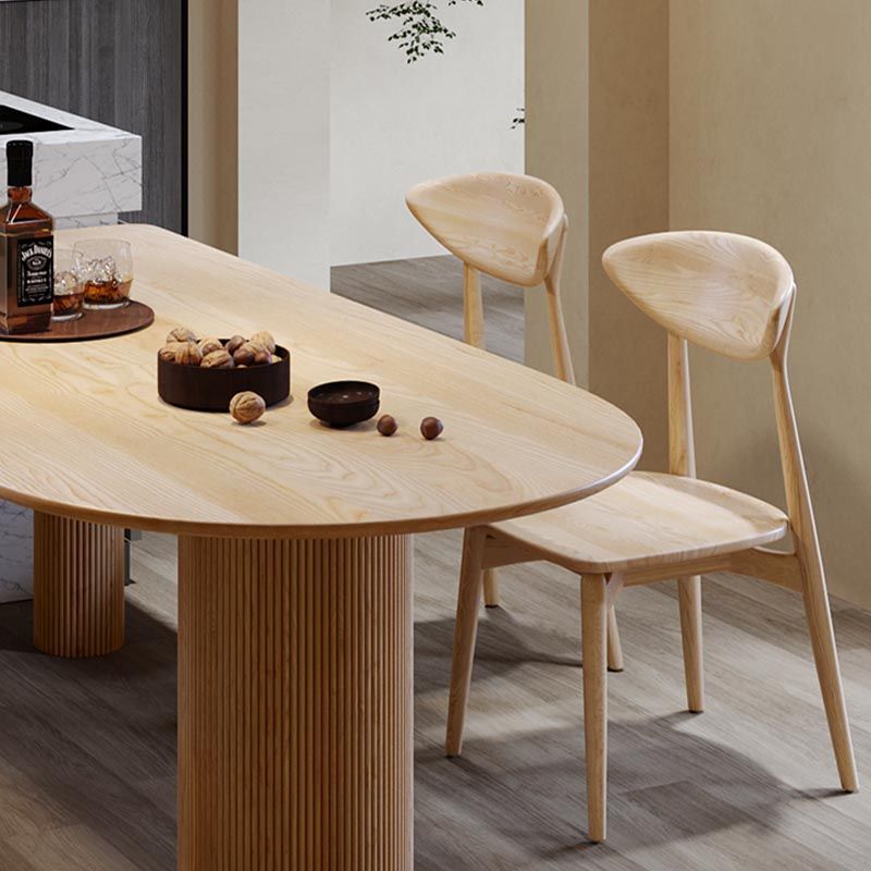 Modern Wood Top Oval Dinette Table Wood Base Dining Table for Living Room Clearhalo 'Dining Tables & Seating' 'Dining Tables' 'dining_table' 'furn' 'furn_dining_table' 'Furniture' 'furniture_dining_table' 'Kitchen & Dining Furniture' 'kitchen' 'kitchen_dining_table' 1200x1200_fe893aa0-c039-45a0-b4fc-9aad922795e9