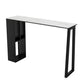 Rectangle Stone Black Metal Bar Height Table Industrial Double Pedestal Bar Table Clearhalo 'Bar Furniture' 'Bar Tables' 'bar_tables' 'furn' 'furn_bar_tables' 'Furniture' 'Kitchen & Dining Furniture' 1200x1200_fe8b8c69-668d-42d2-9650-d7a1aec05f8e