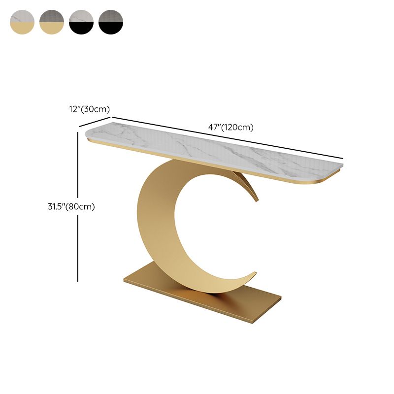 31.5" Tall Stone Console Table Glam Scratch Resistant End Table
