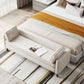 Modern Upholstered Seating Bench Rectangle Bench with Wooden Base for Bedroom