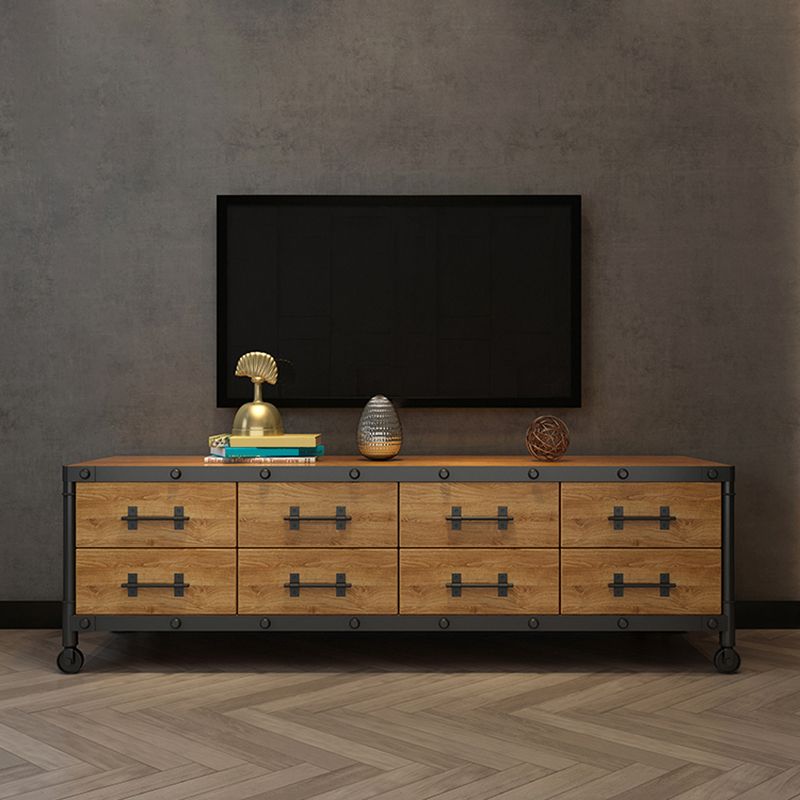 19.69"H TV Stand Industrial Style Solid Wood Brown TV Console with Drawers Clearhalo 'furn' 'furn_tv_stands_entertainment_centers' 'Furniture' 'Living Room Furniture' 'TV Stands & Entertainment Centers' 'TV Stands & Media Storage Furniture' 'tv_stands_entertainment_centers' 1200x1200_fe8fb97d-b663-4995-81be-147b86f68fd7