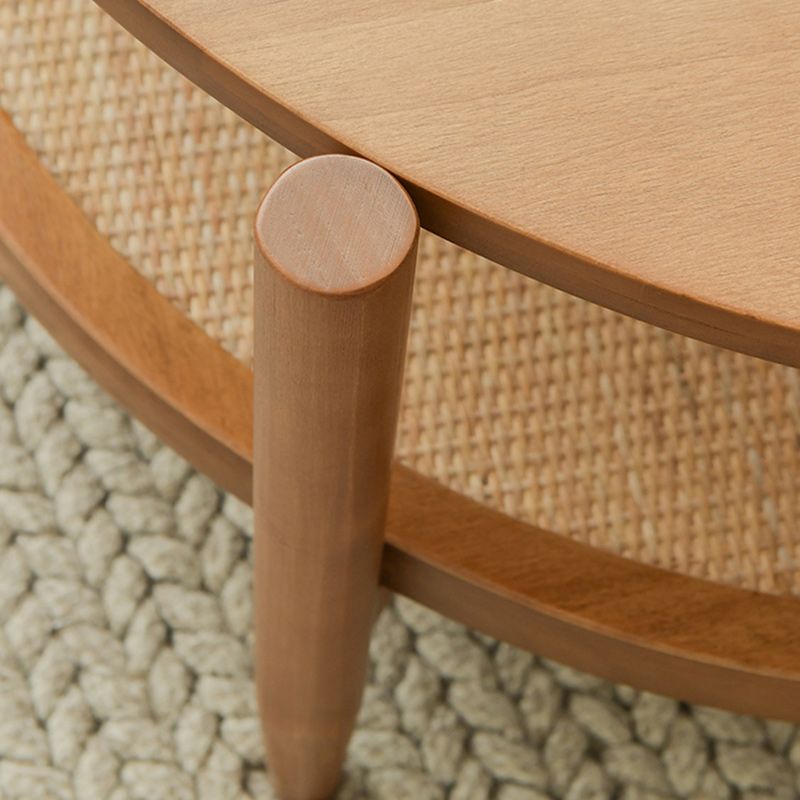 Tropical Round Cocktail Table Storage Solid Wood Coffee Cocktail Table Clearhalo 'Coffee & Accent Tables' 'Coffee Tables' 'coffee_tables' 'furn' 'furn_coffee_tables' 'Furniture' 'Living Room Furniture' 1200x1200_fe908047-2e8a-4c92-a449-e76739ba2b9b